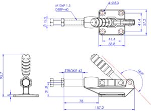 GH-304-E là kẹp đẩy kéo công nghiệp chuyên dùng cho jig fixture, gá hàn và cơ khí chế tạo. Thiết kế chắc chắn, lực kẹp mạnh 386kg, thao tác nhanh và độ bền cao.